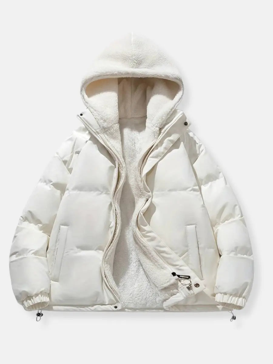 Luxury Winter Puffer Hooded Jacket with Plush Inner Lining