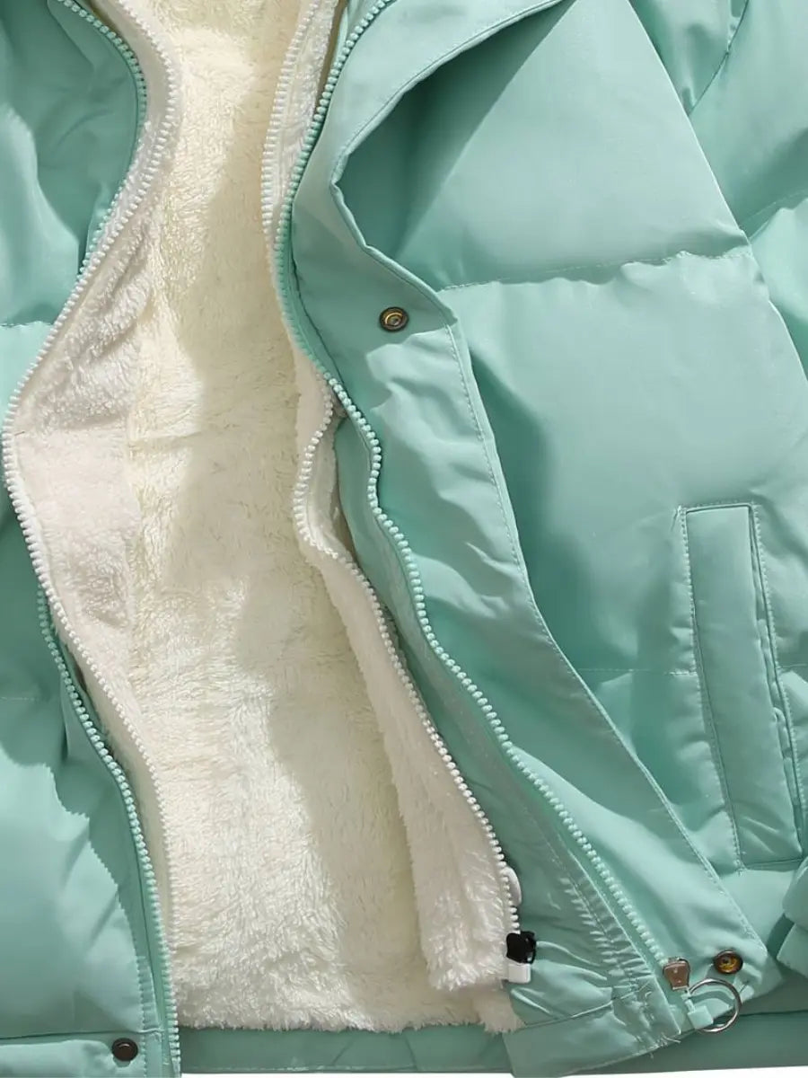 Luxury Winter Puffer Hooded Jacket with Plush Inner Lining