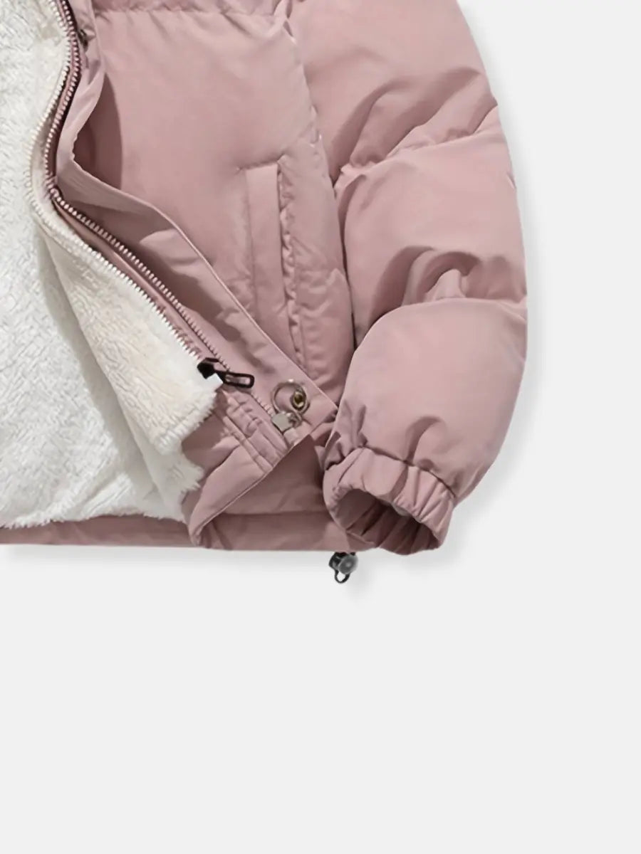 Luxury Winter Puffer Hooded Jacket with Plush Inner Lining