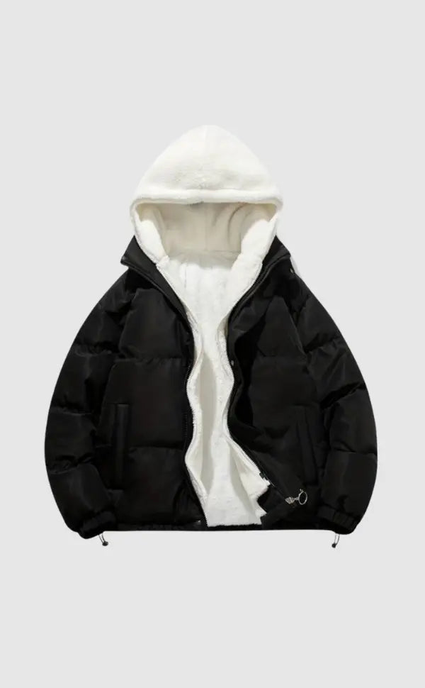 Luxury Winter Puffer Hooded Jacket with Plush Inner Lining