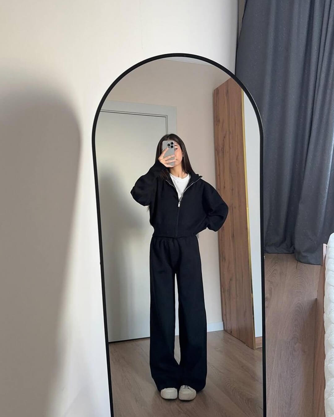 Knitted Zip Jacket and Wide-Leg Trousers Set